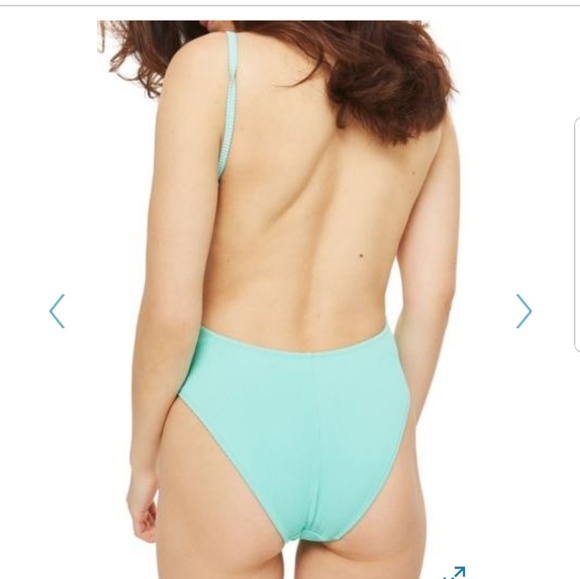 TopSHOP Plunge Wide Rib One-Piece Swimsuit - Picture 6 of 7